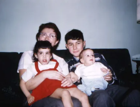 Nancy with cousins Mark, Tommy and Manya